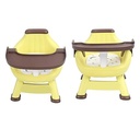 Toddler Feeding Chair, Booster Seat with Tray Backrest Large Seat Area High Bearing Capacity Sound Cushion Safety Support Easy Installation for Home - yellow
